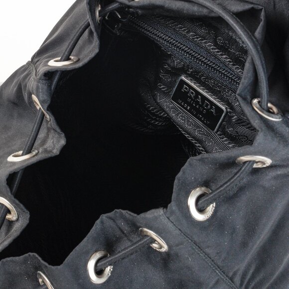 Prada Saffiano-Trimmed Tessuto Backpack - Picture 15 of 16